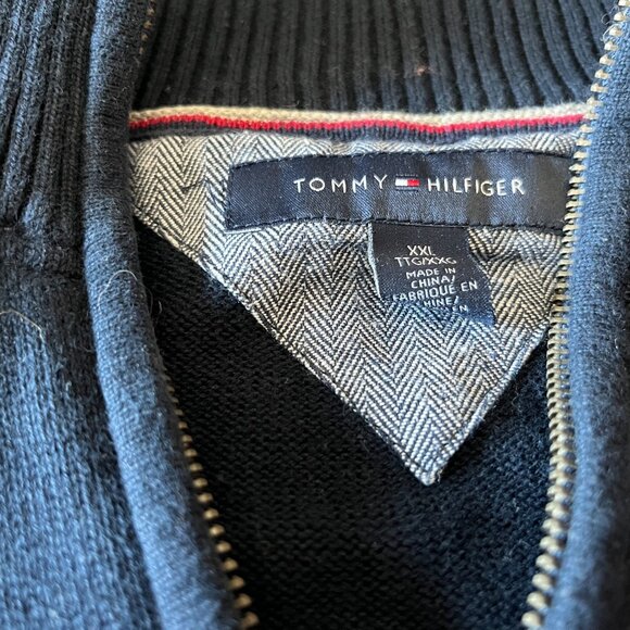 Tommy blue 1/4 zip monogram sweater - Picture 3 of 3
